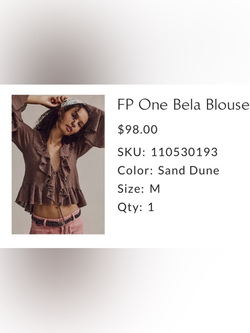 Free People Sand Dune One Bela Blouse